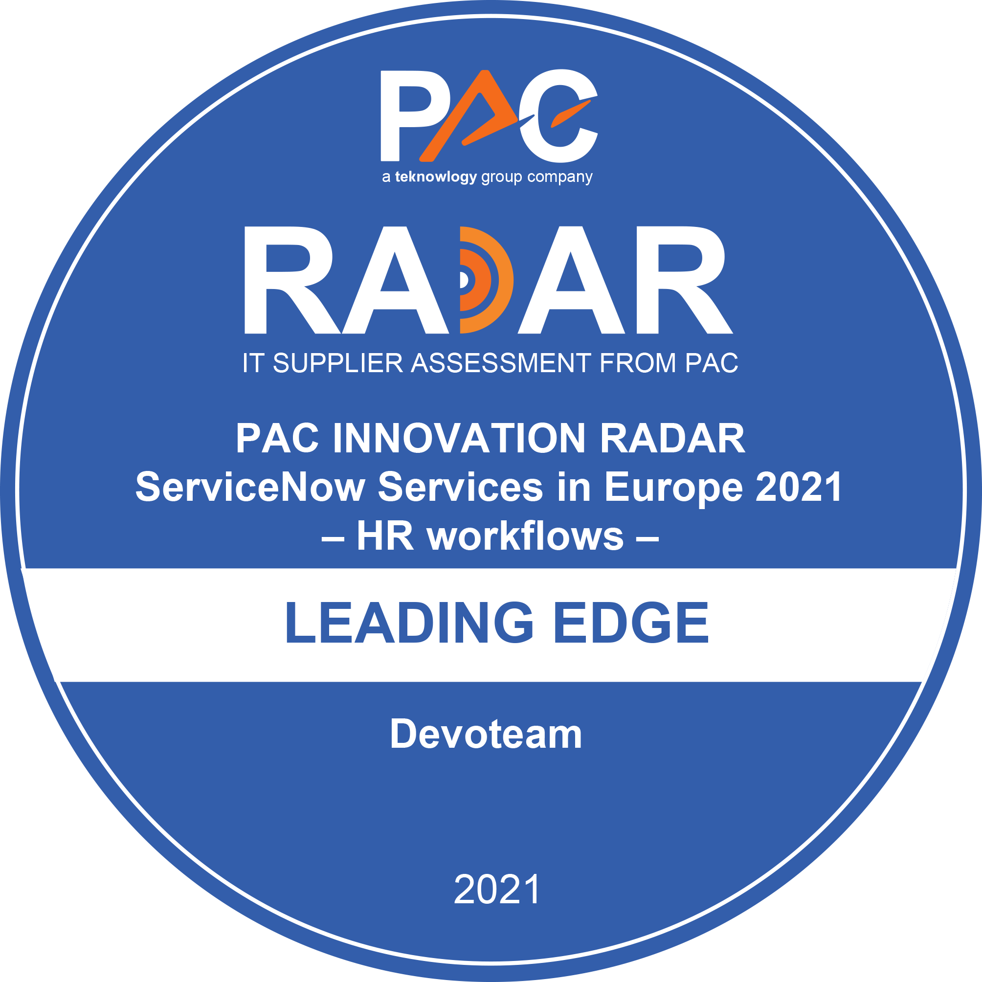 Devoteam recognized as ‘Leading Edge’ within ServiceNow 2021