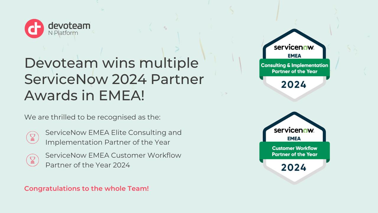 Devoteam is a ServiceNow Partner of the Year 2024